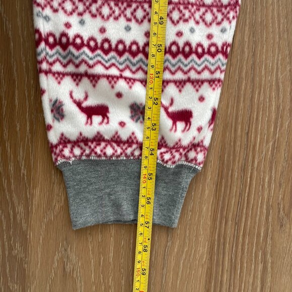 P.J. Salvage Pajamas Women Medium Onesie Moose Red White Gray Fleece One Piece - Picture 13 of 15